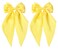 Furling Pompoms Hair Bows for Women - Pack of 2 Yellow Hair Bow Clips for Girls Satin Big Bows Long Tail Alligator Clip Ribbon Hair Barrette Hair Accessories for Bridal Bachelorette Party