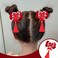 AEGYPIUS Hair Clip, 1 Pair Baby Girls Chinese Style Hair Clips New Year Hairy Furry Balls Barrettes Tassels Qipao Hair Pins with Bows Lantern Butterfly Decor for Christmas Spring Festival, Red