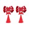 AEGYPIUS Hair Clip, 1 Pair Baby Girls Chinese Style Hair Clips New Year Hairy Furry Balls Barrettes Tassels Qipao Hair Pins with Bows Lantern Butterfly Decor for Christmas Spring Festival, Red
