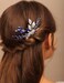 YERTTER Wedding Crystal Leaf Bridal Hair Comb Clip Pearl Wedding Hair Accessories for Bride Bridesmaid Flower Girls (Blue)