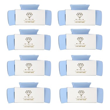 Bridesmaid Hair Claws Bachelorette 4.1 Inch Square Hair Clips Set of 8 Bridal Shower Rectangular Hair Claw Clips ideas Gift for Wedding Party Favors Bridesmaid Proposal Gifts (Dusty Blue)