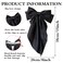 TULOBI Big Bow Barrettes Long Tail French Hair Bow Silky Satin Metal Hair Clip Hair Bowknot Clips Accessories for Women Girls (Black 1pc)