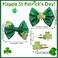 4 Pcs St Patrick&rsquo;s Day Hair Bow Clips Glitter Shamrock Hair Accessories Sparkle Green Hair Bows With Shamrocks Alligator Clips for Women Girls Green Clover Hairpins Party Favors