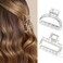 CAKURE Hair Claw Clips Gold Metal Hair Clips Mini Hair Catch Barrettes Nonslip Hair Jaw Clamps Hair Accessories for Women and Girls (Pack of 2) (b-silver)