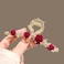 2PCS Metal Velvet Rose Hair Clips Non-Slip Flower Pearl Hairpin Decorations Thick Long Hair Jaw Clips Hair Accessories for Women and Girls