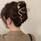 Gold Waves Hair Clips Large Hair Claw Clips Metal Wave Shape Hairpin Strong Hold Hair Jaw Claw Fashion Hair Styling Accessories Nonslip Waves Hair Catch Barrette Cute Jaw Clamps for Women 1Pc