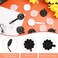 Jutom 72 Pcs Hair Barrettes Balls for Girls Self Hinge Hair Ties Bubble Accessories Set 80s 90s Bow Flower Plastic Clips for Baby Toddler(Black, White, Clear)