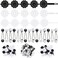 Jutom 72 Pcs Hair Barrettes Balls for Girls Self Hinge Hair Ties Bubble Accessories Set 80s 90s Bow Flower Plastic Clips for Baby Toddler(Black, White, Clear)