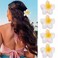 Hair Clip, 4 Count White Flower Claw Clips for Thick/Thin Hair, Strong Hold Nonslip Hair Clips, Tropical Hair Accessories for Women Girls, Hawaiian Holiday Gifts