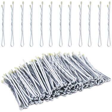 Gray Bobby Pins, METLUCK 200Pcs Gray Hair Pins Waves Bobby Pins Hair Accessories for Women, White Gray Hair (2.2inch/5.5cm)