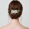 Green Crystal Bride Wedding Hair Clip Flower Gold Leaf Hair Pin Rhinestone Headpiece Jewelry Wedding Hair Accessories for Women Girls