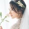 Green Crystal Bride Wedding Hair Clip Flower Gold Leaf Hair Pin Rhinestone Headpiece Jewelry Wedding Hair Accessories for Women Girls