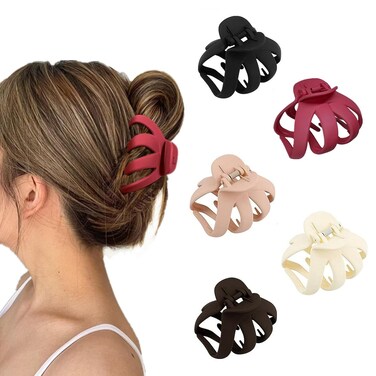 Hair Clip for Women, Octopus Hair Clips for Thick Hair, Strong Grip Non-Slip Claw Clips, Hair Styling Accessories, 5 Count