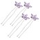4pcs Bride Hair Clip Bridal Hair Pin Chignon Hair Pin Wedding Hair Clip Rhinestone Hair Clips Rhinestone Hair Pins for Women Rhinestones Hairpin Alloy Bridesmaid Purple