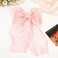 Large Hair Bow Clips for Women Pink Bright Silk Hair Bow Clips Long Tail French Hair Ribbon Coquette Bows Hair Accessories for Girls