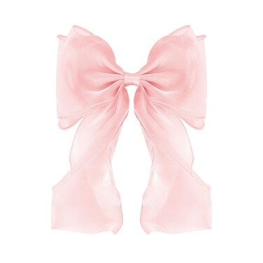 Large Hair Bow Clips for Women Pink Bright Silk Hair Bow Clips Long Tail French Hair Ribbon Coquette Bows Hair Accessories for Girls