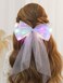 JONKY Light Up Bow Hair Clips Veil Hair Barrettes Led Bows Headdress Bowknot Hairpin Short Tulle Party Hair Accessories for Women and Girls