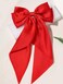 Furling Pompoms Hair Bows for Women,Large Satin Silky Red Hair Bow Clips Ribbon Long Tail French Barrette Hair Clamps Girls Hair Accessories Party Wedding Holidays Pack of 2