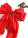 Furling Pompoms Hair Bows for Women,Large Satin Silky Red Hair Bow Clips Ribbon Long Tail French Barrette Hair Clamps Girls Hair Accessories Party Wedding Holidays Pack of 2
