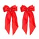 Furling Pompoms Hair Bows for Women,Large Satin Silky Red Hair Bow Clips Ribbon Long Tail French Barrette Hair Clamps Girls Hair Accessories Party Wedding Holidays Pack of 2