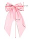 Furling Pompoms Hair Bows for Women,Large Satin Silky Hair Bow Clips Ribbon Long Tail French Barrette Hair Clamps Girls Hair Accessories Party Wedding Christmas Thanksgiving (Pink/White)