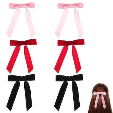 Beaupretty 6pcs Hair Bows Hair Clips Velvet Bows Barrette Hair Ribbon Ponytail Holder Accessories for Girls Women