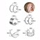 mdgfge 48PCS Gold Silver Black and Rose Hair Braids Dreadlock with Crystal Rhinestone Beads Accessories Non-Piercing Ear Clip Beard Beads Cuffs Clip for Women Men Hair Style