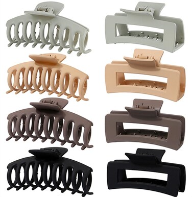 ALIMITOPIA Banana Hair Claw Clip Non Slip Matte Hairpin Barrette Headdress Bobby Pins Headwear Hair Jaw Clamp Clip Accessories for Women Girl Thick Thin Curly Hair(Large 4.3 inches;8pcs)