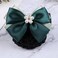 3pcs Women Hair Barrettes with Big Bowknot Pearls Ornaments Hair Clips with Snood Bowknot for Stewardess/Banks/Hotels/Nurse/Property/Restaurant Staff (Purple,Blue,Green)