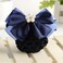 3pcs Women Hair Barrettes with Big Bowknot Pearls Ornaments Hair Clips with Snood Bowknot for Stewardess/Banks/Hotels/Nurse/Property/Restaurant Staff (Purple,Blue,Green)