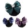 3pcs Women Hair Barrettes with Big Bowknot Pearls Ornaments Hair Clips with Snood Bowknot for Stewardess/Banks/Hotels/Nurse/Property/Restaurant Staff (Purple,Blue,Green)