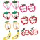 14pcs Fruit Shaped Hair Clips for Kids Girls Adorable Hair Bobby Barrettes Banana Pineapple Strawberry Strawberry Each