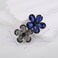 Kercisbeauty Silver Rhinestones Beads Blue Crystal Flower Hair Piece Women Girls Small French Clip Jewelry (Flowers)