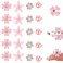 Ahoney 20Pcs Mini Clips for Hair Pink Flower Hair Clips with Rhinestone Cute Hair Pins Decorations Hair Clips for Wedding Prom Hair Barrettes Bridal Hair Accessories for Girls Women (Pink)