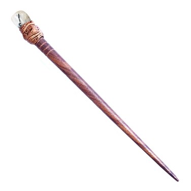 Natural Tumbled Healing Gemstone Crystal Wooden Hair Stick Handmade Gifts Boho Reiki by Smoky Quartz (Moonstone)