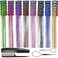 48pcs Hair Tinsel Clip in Rainbow Fairy Hair Tinsel Kit 20Inch Glitter tinsel Hair Extensions Clip in Hair Tinsel for Christmas New Year Halloween Party Sparkly Hair Accessories for Girls Women