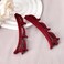 Red Braided Hair Clips Pins for Women Triple Clip Hair Barrettes Fashion Side Hair Clips Hairpin Fabric Duckbill Hair Clips Twist Plait Hair Clip Barrette for Teen Girls Hair Styling Accessories 2Pcs