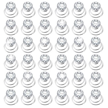 Rhinestone Spiral Twist Coil Hair Accessories - 60 Bridal Hairpins for Wedding, Prom Party (Silver)