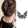 Halloween Hair Clips for Women Goth Large Metal Black Bat Hair Claw Clips Halloween Hair Accessories Gothic Black Hair Clip for Hair Design for Party Hair Decorations 1Pcs
