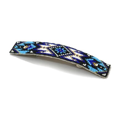 Beaded Hair Clips Native American Style Handmade Collection (Pattern 9)