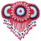 Handmade Beaded Indian Jewelery Hair Barrette/French Clip,Native American Style Beaded Red Rosette Fringe Bead work Hair Accessories for Women Z40/19