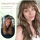 PANEWAY Clip in Bangs with Hair Topper 360&deg; Cover Wavy Bangs Hair Clip on bangs for women Synthetic Hair Pieces Fluffy Fake Bangs for Daily Wear (Ombre Light Brown to Blonde)