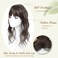 PANEWAY Hair Topper with Bangs Hair Clip 360&deg; 3D Cover Clip in Bangs Mocha Brown Wavy Fake Bangs Hair Toppers for Women with Thinning Hair Synthetic Hair Pieces For Women (2.5''x2'' Base)