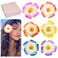 Flower Hair Clips for Women, 6Pcs Plumeria Claw Clips for Think Thin Hair (Gradient hibiscus)