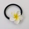 Plumeria Hair Ties Frangipani Flower Hair Clips Pin Plumeria Hair Ring Rope Tie BWF01 (6 PCs-Set A)