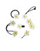 Plumeria Hair Ties Frangipani Flower Hair Clips Pin Plumeria Hair Ring Rope Tie BWF01 (6 PCs-Set A)