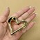 Valentine's Day Hair Clip Heart Hair Claw Clips Metal Clips for Girls Women Hair Accessories Claw Cips for Thick Hair- Perfect for Valentine's Day Daily Wear (1-gold heart)