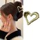 Valentine's Day Hair Clip Heart Hair Claw Clips Metal Clips for Girls Women Hair Accessories Claw Cips for Thick Hair- Perfect for Valentine's Day Daily Wear (1-gold heart)
