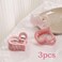 3 PCS Heart Shaped Hair Claw Clips Medium Cute Love Matte Nonslip Hair Jaw Clips Valentine's Day Party Hair Clip for Women for Thin to Thick Hair(Pink)