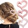 3 PCS Heart Shaped Hair Claw Clips Medium Cute Love Matte Nonslip Hair Jaw Clips Valentine's Day Party Hair Clip for Women for Thin to Thick Hair(Pink)